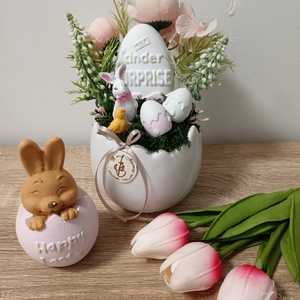 Tojásos mini húsvéti dekor, Ünnepi díszek, dekorációk, Húsvéti díszek és dekorációk, Húsvéti asztaldíszek, Virágkötés, MESKA