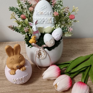 Mini húsvéti asztaldísz, Ünnepi díszek, dekorációk, Húsvéti díszek és dekorációk, Húsvéti asztaldíszek, Virágkötés, MESKA