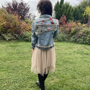 Újrahasznosított farmer kabát, Ruha & Divat, Női ruha, Kabát, Újrahasznosított alapanyagból készült termékek, Varrás, MESKA