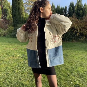 Újrahasznosított Oversize kabát, Ruha & Divat, Női ruha, Kabát, Újrahasznosított alapanyagból készült termékek, Varrás, MESKA