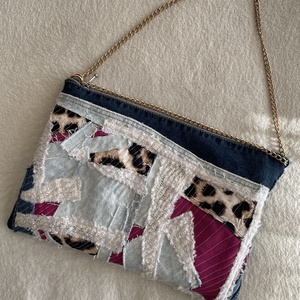 Újrahasznosított farmer táska, Táska & Tok, Kézitáska & válltáska, Vállon átvethető táska, Újrahasznosított alapanyagból készült termékek, Varrás, MESKA