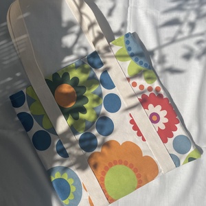 Upcycling farmer-vászontáska, zsebbel - táska & tok - bevásárlás & shopper táska - shopper, textiltáska, szatyor - Meska.hu