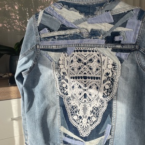 Upcycling farmerdzseki, Ruha & Divat, Női ruha, Kabát, Újrahasznosított alapanyagból készült termékek, Varrás, MESKA