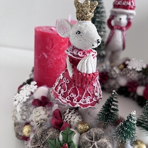 Egérkés adventi koszorú - karácsony - adventi díszek - adventi koszorú - Meska.hu