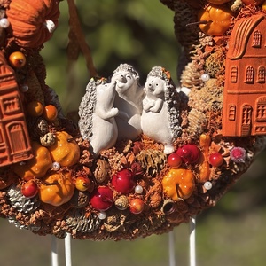 Sünis, őszi ajtódísz - otthon & életmód - dekoráció - ajtó- és ablak dekoráció - ajtódísz & kopogtató - Meska.hu