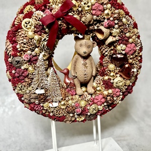 Vintage macis, arany-bordó, karácsonyi kopogtató - Meska.hu