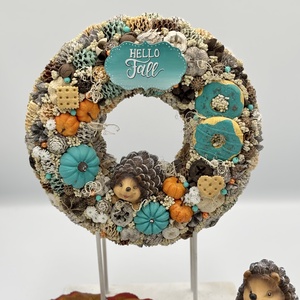 Natúr-türkiz őszi kopogtató - Meska.hu