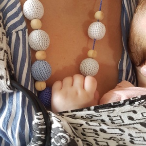 Baba-mama nyaklánc, rágcsalánc - kékes - ékszer - nyaklánc - bogyós nyaklánc - Meska.hu