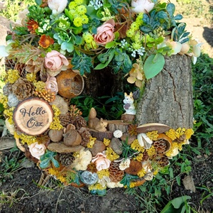 Őszi mókusos kopogtató , Otthon & Életmód, Dekoráció, Halloween, Halloweeni ajtódíszek és ablakdíszek, Virágkötés, MESKA