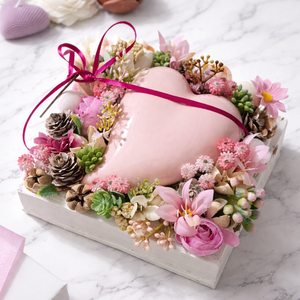 Kerámia szíves dísz, Otthon & Életmód, Papír, írószer, Ajándékozás kellékei, Ajándékzsák, csomagolás, Virágkötés, MESKA