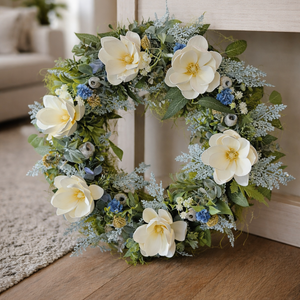 Magnóliás ajtódísz, Otthon & Életmód, Dekoráció, Ajtó- és ablak dekoráció, Ajtódísz & Kopogtató, Virágkötés, MESKA