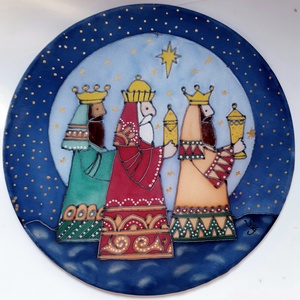 Három királyok karácsonyi selyem ablakkép - karácsony - karácsonyi lakásdekoráció - karácsonyi ablakdíszek, ablakmatricák - Meska.hu