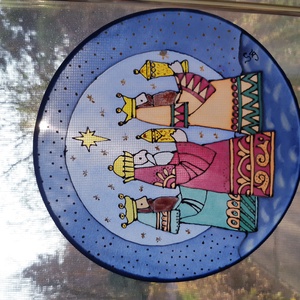 Három királyok karácsonyi selyem ablakkép - karácsony - karácsonyi lakásdekoráció - karácsonyi ablakdíszek, ablakmatricák - Meska.hu