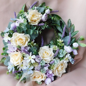 Rózsás, levendulás ajtódÍsz - otthon & életmód - dekoráció - ajtó- és ablak dekoráció - ajtódísz & kopogtató - Meska.hu