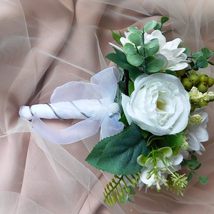 Kövirózsás fehér menyasszonyi csokor - esküvő - menyasszonyi- és dobócsokor - Meska.hu