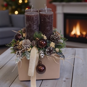 Adventi dÍsz, Karácsony, Adventi díszek, Adventi asztaldísz, Virágkötés, MESKA