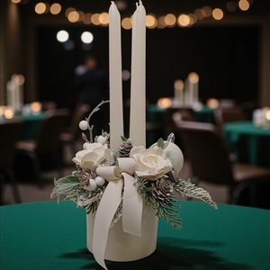 Adventi dÍsz fehér rózsákkal, Karácsony, Adventi díszek, Adventi asztaldísz, , MESKA