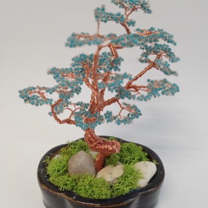 Bonsai réz fa, Otthon & Életmód, Dekoráció, Asztal és polc dekoráció, Bonsai, Gyöngyfűzés, gyöngyhímzés, Fémmegmunkálás, MESKA