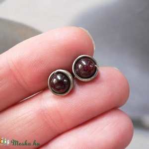 Gránát antik ezüst bedugós fülbevaló -  - Meska.hu