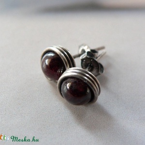 Gránát antik ezüst bedugós fülbevaló -  - Meska.hu