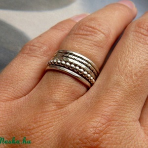 Ezüst gyűrű szett, 5 karika -  - Meska.hu