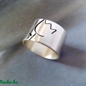 Tulipán ezüst gyűrű (széles, szatén) - ékszer - gyűrű - statement gyűrű - Meska.hu