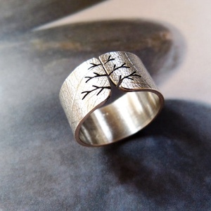 Leveles fa ezüst gyűrű  -  - Meska.hu
