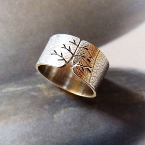 Leveles fa ezüst gyűrű  -  - Meska.hu