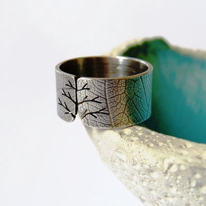Leveles fa ezüst gyűrű  -  - Meska.hu