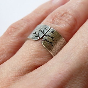 Leveles fa ezüst gyűrű  -  - Meska.hu