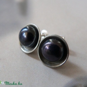 Fekete gyöngy fülbevaló 2. -  - Meska.hu