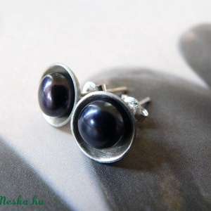 Fekete gyöngy fülbevaló 2. -  - Meska.hu