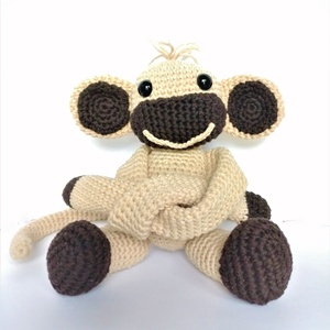 Függönyelkötő majom horgolt amigurumi figura  - otthon & életmód - babaszoba, gyerekszoba - babaszoba dekoráció - Meska.hu
