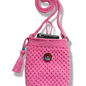 'Barbie' horgolt mobiltelefon tartó  - táska & tok - pénztárca & más tok - telefontok - Meska.hu