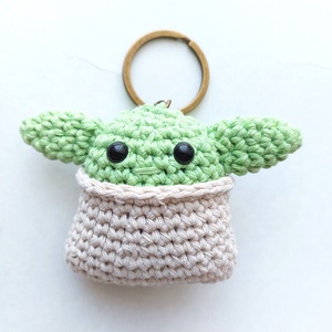 Baby Yoda - Grogu horgolt kulcstartó - Meska.hu