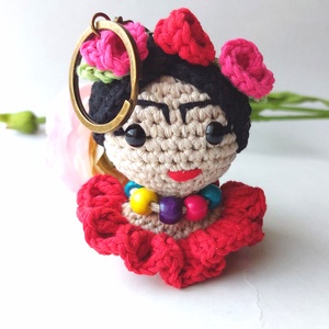 Frida Kahlo horgolt kulcstartó - táska & tok - kulcstartó & táskadísz - kulcstartó - Meska.hu