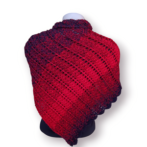 Színátmenetes fonalból horgolt vastag kendő  - ruha & divat - sál, sapka, kendő - kendő - Meska.hu