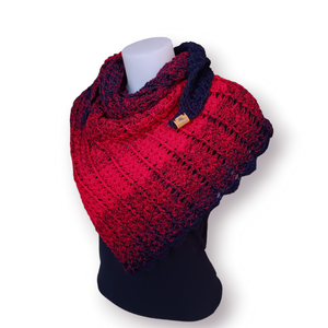 Színátmenetes fonalból horgolt vastag kendő  - ruha & divat - sál, sapka, kendő - kendő - Meska.hu