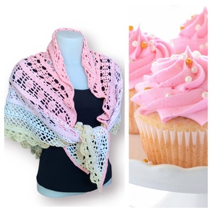 Horgolt kendő - Cupcake - Meska.hu