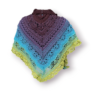 Színátmenetes fonalból horgolt, elegáns kendő  - ruha & divat - sál, sapka, kendő - kendő - Meska.hu