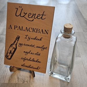Üzenet a palackban. - esküvő - dekoráció - tábla & jelzés - Meska.hu