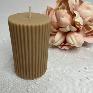 Csíkos henger alakú formagyertya, Otthon & Életmód, Gyertya, illat, aroma, Gyertya, Gyertya-, mécseskészítés, MESKA