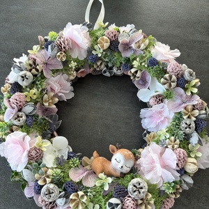 Őzikés virágos koszorú - Meska.hu