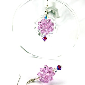 Levendula - swarovski bogyós fülbevaló -  - Meska.hu