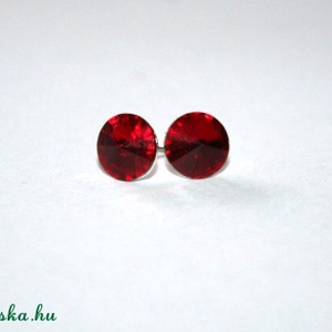 925-ös ezüst alapon swarovski kristály - Piros - Meska.hu
