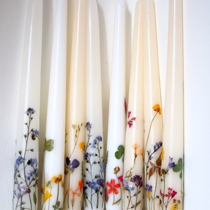 Hosszú vékony virágos gyertya 1 db 700 Ft -  - Meska.hu