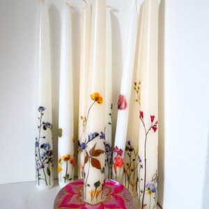 Hosszú vékony virágos gyertya 1 db 700 Ft -  - Meska.hu