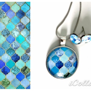 Marokkói mintás füli és medál, Ékszer, Nyaklánc, Medálos nyaklánc, Ékszerkészítés, MESKA