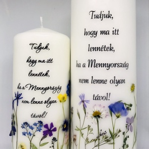 Virágos Emlék gyertya (esküvőre), Esküvő, Dekoráció, Gyertya & Gyertyatartó, Gyertya-, mécseskészítés, Mindenmás, Meska