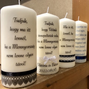 Fényképes emlék gyertya (esküvőre) - Meska.hu